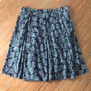 LuLaRoe XL Madison skirt- navy & turquoise flowers